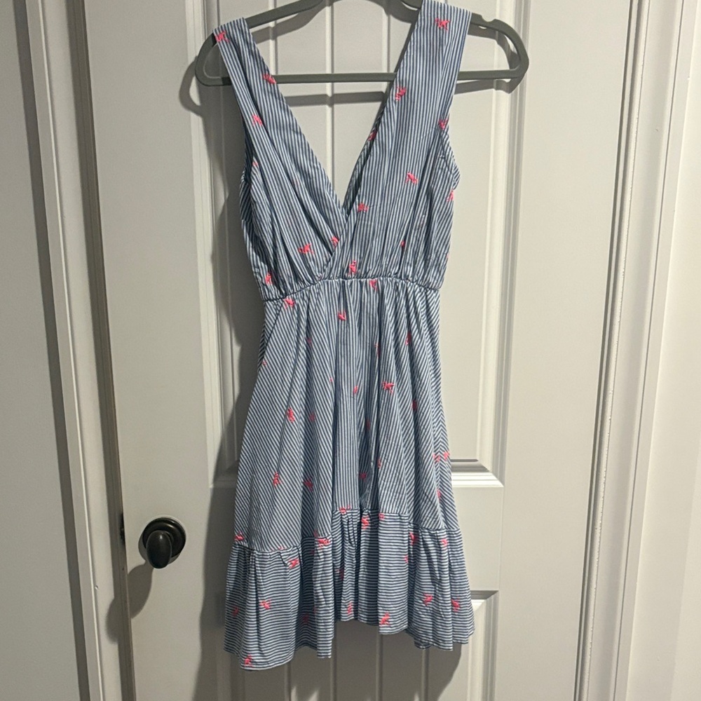 Striped Sleeveless Dress with Pink Accents